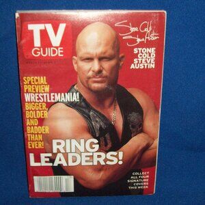 Vintage TV Guide Magazine - Stone Cold Steve Austin - Collectible Signature -